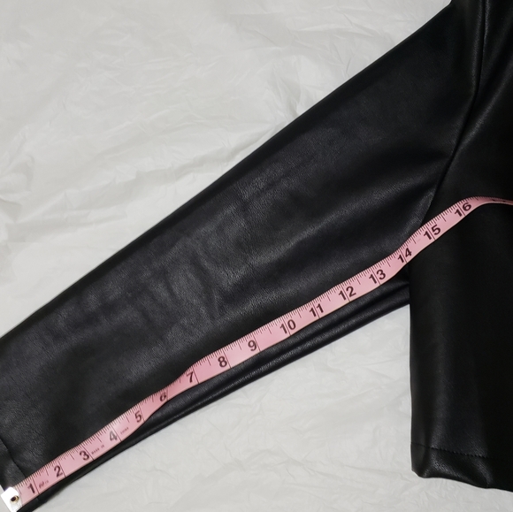 SHEIN Open Placket PU Jacket - Picture 7 of 9